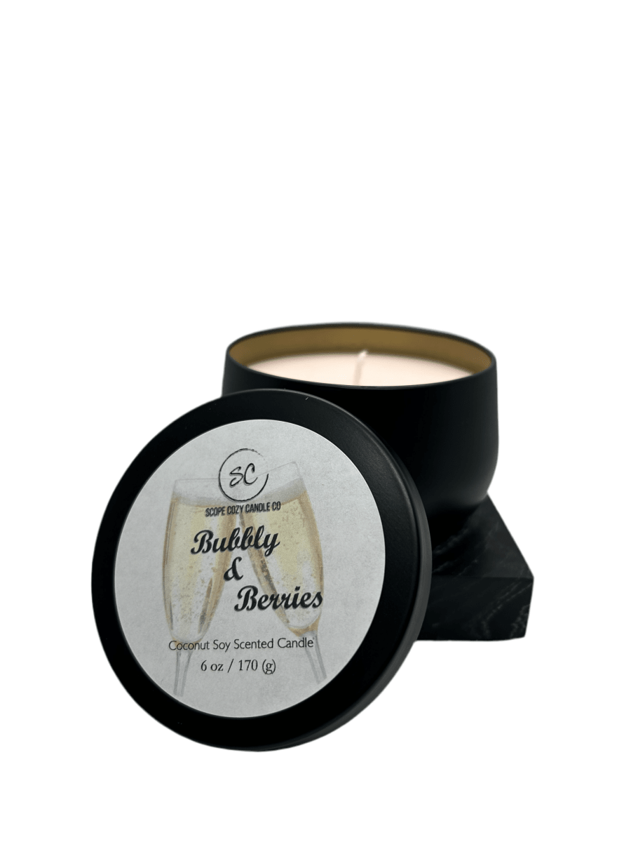 Bubbly & Berries 6oz Coconut Soy Wax Candle - Scope Cozy Candle & Co
