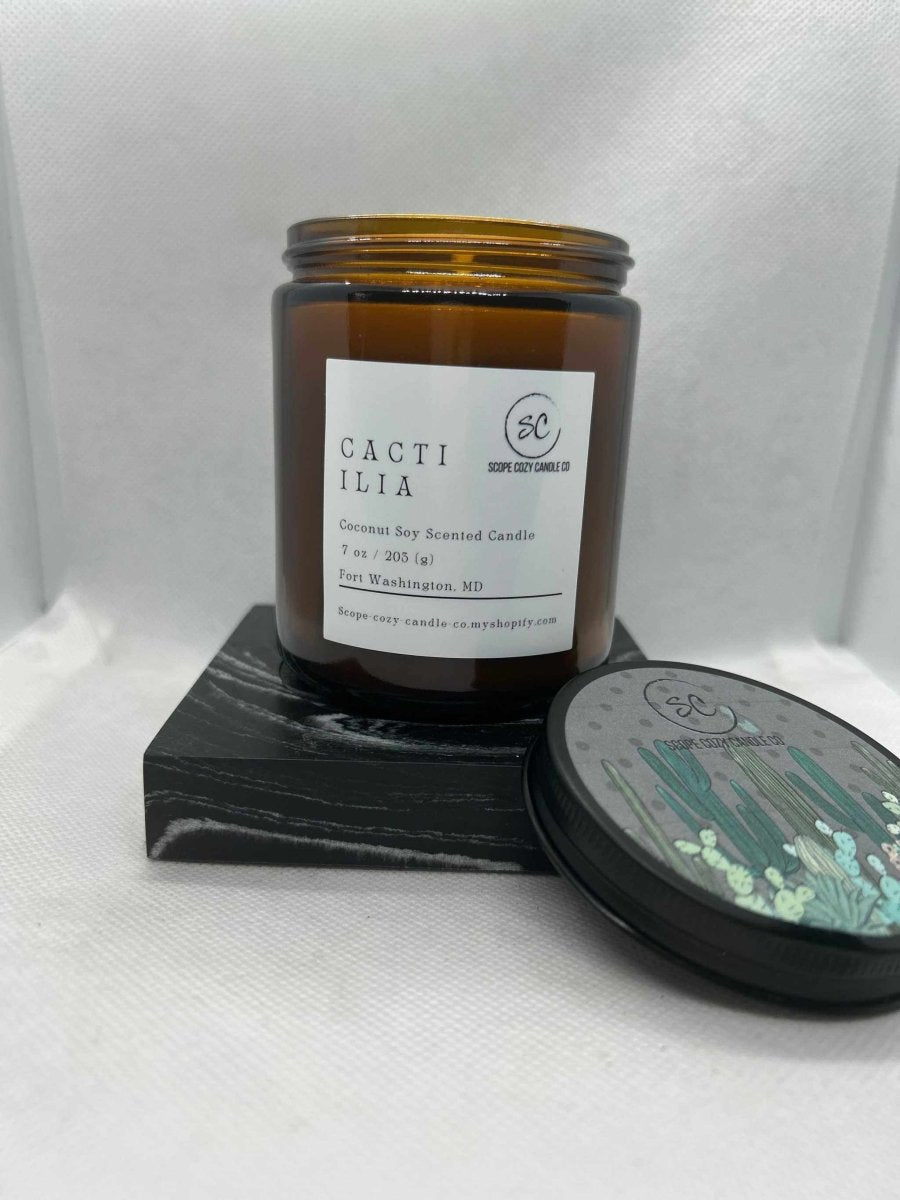 Cacti Ilia Coconut Soy Scented Candle 7oz - Scope Cozy Candle & Co