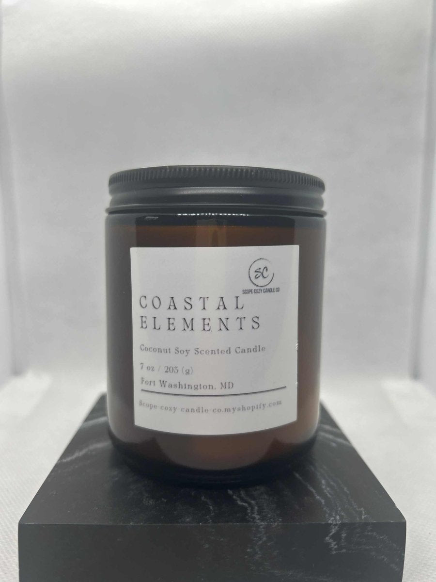 Coastal Elements Coconut Soy Scented Candle - Scope Cozy Candle & Co