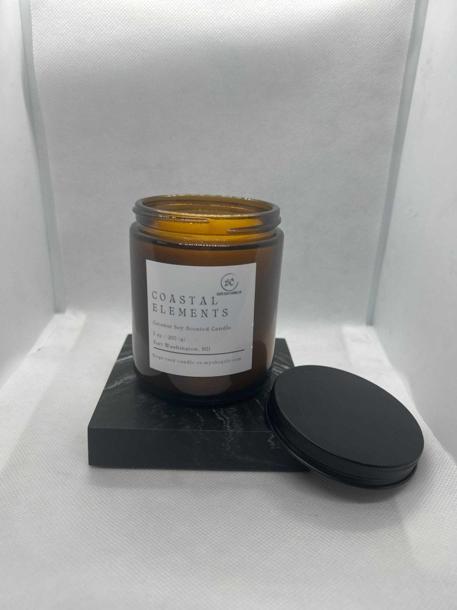 Coastal Elements Coconut Soy Scented Candle - Scope Cozy Candle & Co